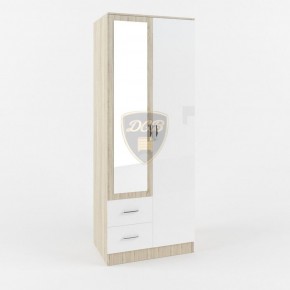 Шкаф 2-х створчатый с зеркалом Софи СШК 800.3 (дуб сонома/белый глянец) в Надыме - nadym.mebel-74.com | фото