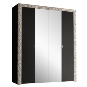 Шкаф 4-х дв. (с зеркалами)  Premium черная/серебро (ТФШ1/4(П) в Надыме - nadym.mebel-74.com | фото