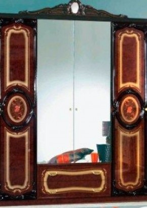 Шкаф 4-х дверный с зеркалами (01.144) Роза (могано) в Надыме - nadym.mebel-74.com | фото