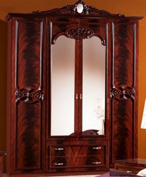Шкаф 4-х дверный с зеркалами (03.144) Ольга (могано) в Надыме - nadym.mebel-74.com | фото