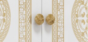 Шкаф 4-х дверный с зеркалами (12.244) Грация (белый/золото) в Надыме - nadym.mebel-74.com | фото