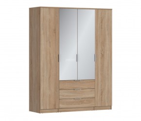 Шкаф 4х дверный с зеркалами Николь СБ-2595/1 (Дуб Сонома) в Надыме - nadym.mebel-74.com | фото