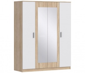 Шкаф 4х дверный с зеркалами Уют СБ-2750/1 (Дуб Сонома/Белый) в Надыме - nadym.mebel-74.com | фото