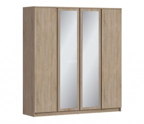 Шкаф 4х дверный с зеркалами Веста СБ-3082 (Дуб Сонома) в Надыме - nadym.mebel-74.com | фото