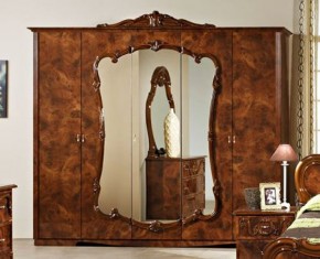 Шкаф 5-и дверный с зеркалами (20.145) Тициана (орех) в Надыме - nadym.mebel-74.com | фото