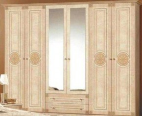 Шкаф 6-и дверный с зеркалами (02.146) Рома (беж) в Надыме - nadym.mebel-74.com | фото
