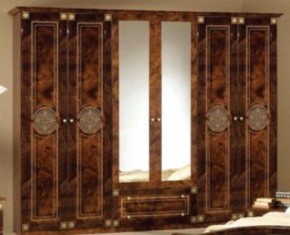 Шкаф 6-и дверный с зеркалами (02.146) Рома (орех) в Надыме - nadym.mebel-74.com | фото