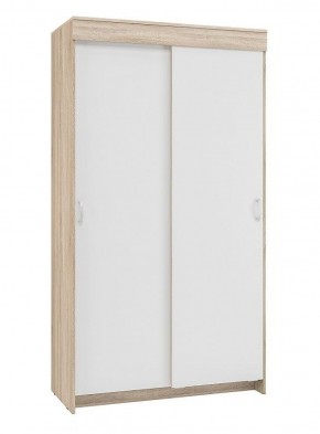 Шкаф-купе Бассо 1.0 (Дуб Сонома/Белый) 2 двери 2 зеркальные вставки в Надыме - nadym.mebel-74.com | фото