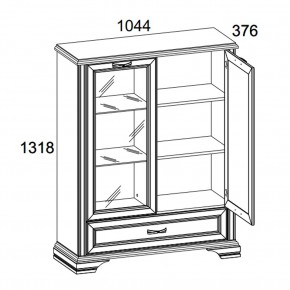 Шкаф с витриной 1V1D1SL, MONAKO, цвет Сосна винтаж/дуб анкона в Надыме - nadym.mebel-74.com | фото