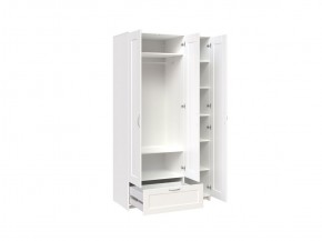 Шкаф СИРИУС трёхдверный белый с одним выдвижным ящиком и зеркалом в Надыме - nadym.mebel-74.com | фото