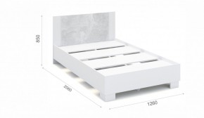 Спальня Аврора Кровать 120 со встроенным основанием под матрас Белый/Ателье светлый в Надыме - nadym.mebel-74.com | фото