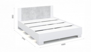 Спальня Аврора Кровать 160 со встроенным основанием под матрас Белый/Ателье светлый в Надыме - nadym.mebel-74.com | фото