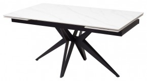Стол FORIO 160 MATT WHITE MARBLE SOLID CERAMIC / BLACK, ®DISAUR в Надыме - nadym.mebel-74.com | фото