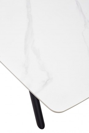 Стол RIVOLI 140 MATT WHITE MARBLE SOLID CERAMIC / BLACK, ®DISAUR в Надыме - nadym.mebel-74.com | фото