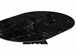 Стол стеклянный Рикла 110(150)х110х76 черный мрамор / черный в Надыме - nadym.mebel-74.com | фото