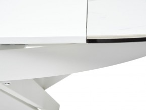 Стол TRENTO 120 HIGH GLOSS STATUARIO Белый мрамор глянцевый, керамика/ белый каркас, ®DISAUR в Надыме - nadym.mebel-74.com | фото