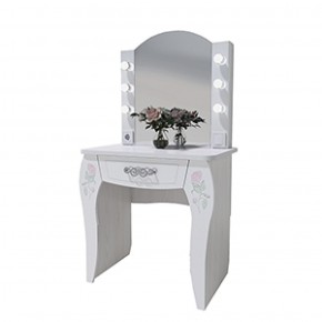 Стол туалетный Розалия №12 + ПОДСВЕТКА (лиственница белая, омела) в Надыме - nadym.mebel-74.com | фото